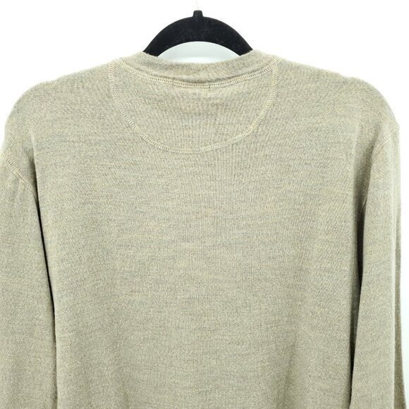 VTG 90s Banana Republic 100% Merino Wool V-Neck Sweater M Tan/Taupe - Picture 10 of 16